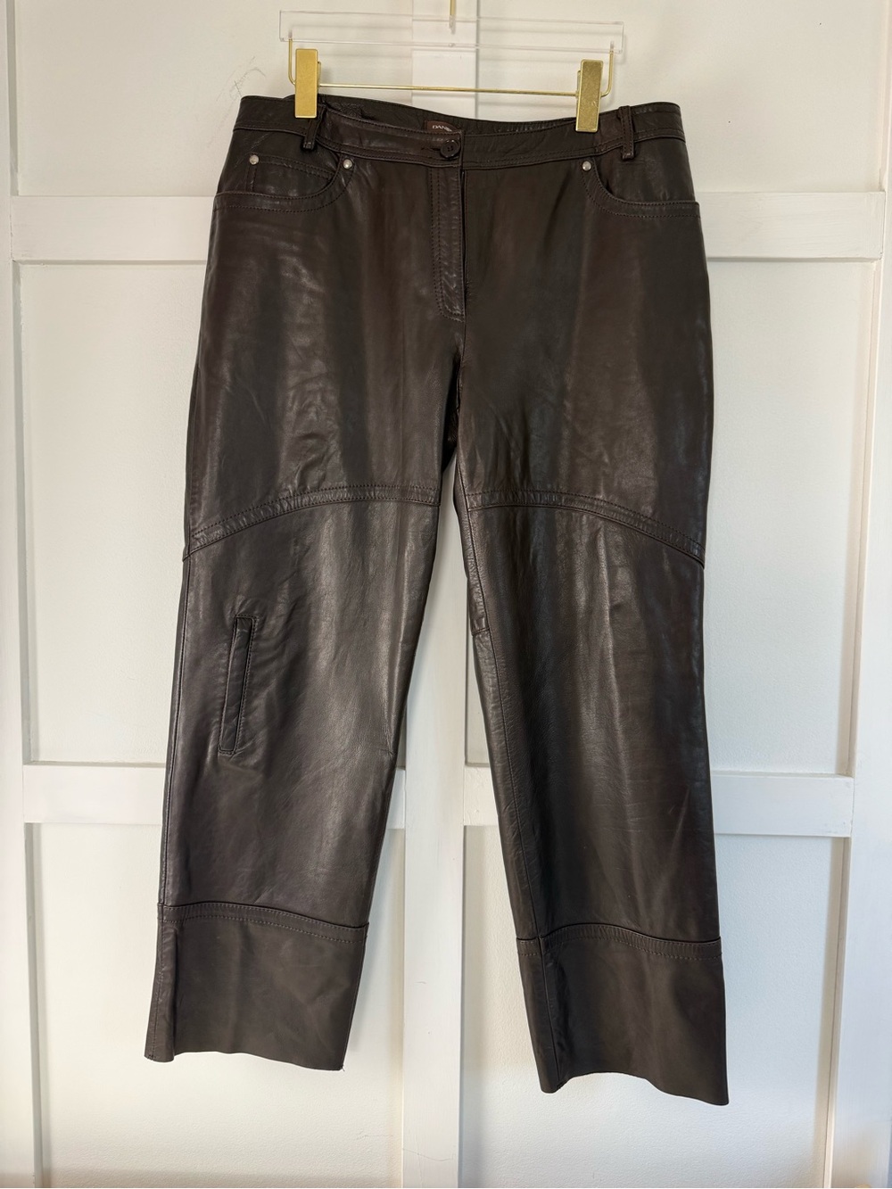 Danier Genuine Leather Pants Chocolate Brown